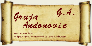 Gruja Andonović vizit kartica